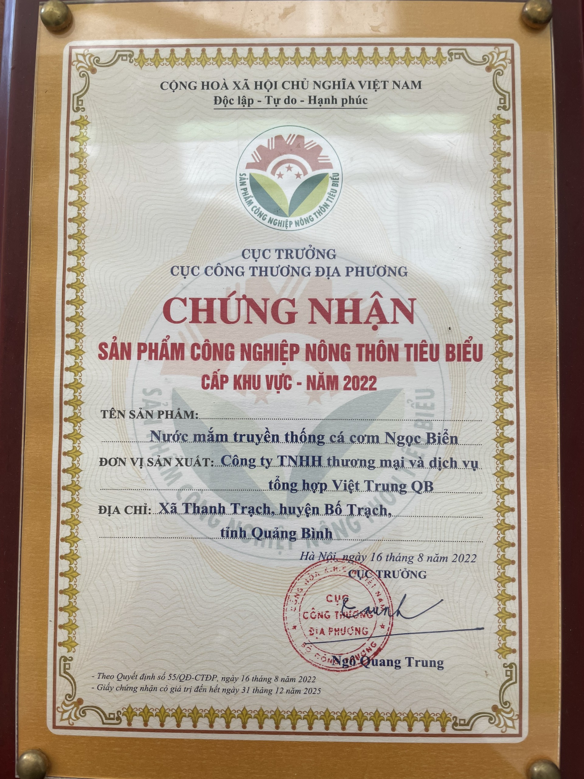 chứng nhận